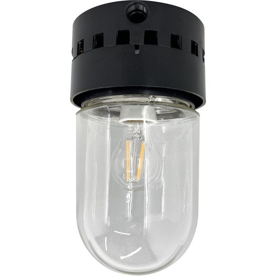 Image 1 of Vintage industrial ceiling lamp in bakelite and glass, Czechoslovakia 1950