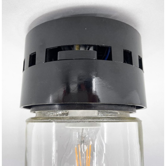 Image 1 of Vintage industrial ceiling lamp in bakelite and glass, Czechoslovakia 1950