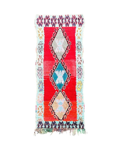 Berber Moroccan Boucherouite Cotton Rug