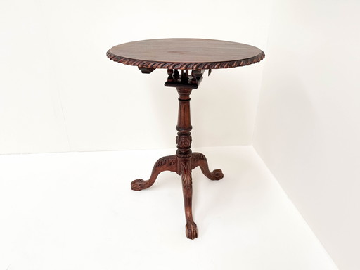 Antique Victorian Walnut Tilt-Top Table