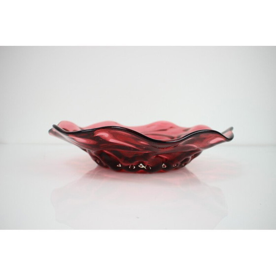 Image 1 of Vintage glass bowl by Josef Hospodka for Chribska Glassworks, Czechoslovakia 1960