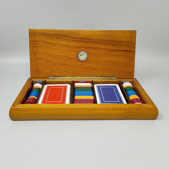 Image 1 of 1980s Original Gorgeous Playing Cards Box by Piero Fornasetti in Excellent condition. Made in Italy