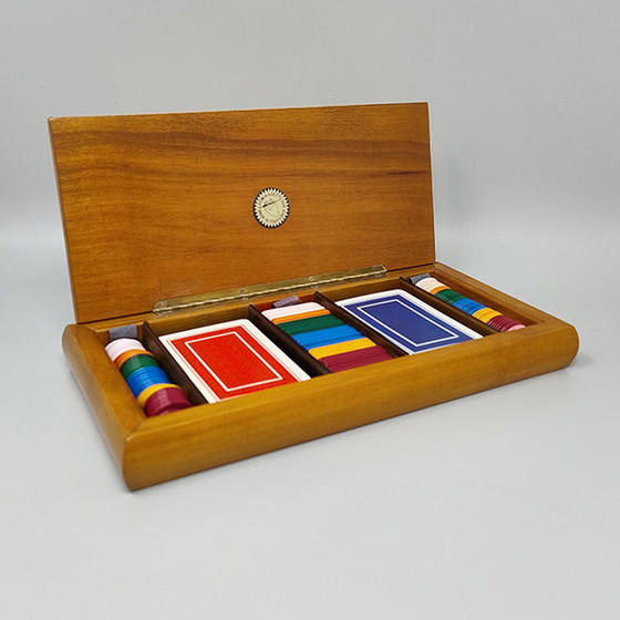 Image 1 of 1980s Original Gorgeous Playing Cards Box by Piero Fornasetti in Excellent condition. Made in Italy