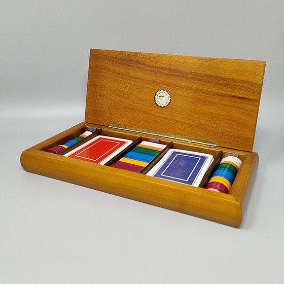 Image 1 of 1980s Original Gorgeous Playing Cards Box by Piero Fornasetti in Excellent condition. Made in Italy