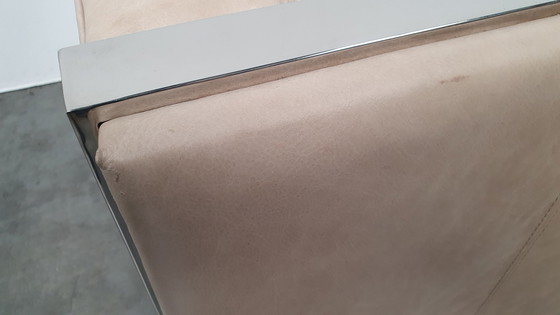 Image 1 of canapé chesterfield vintage design cuir beige camel modèle cube