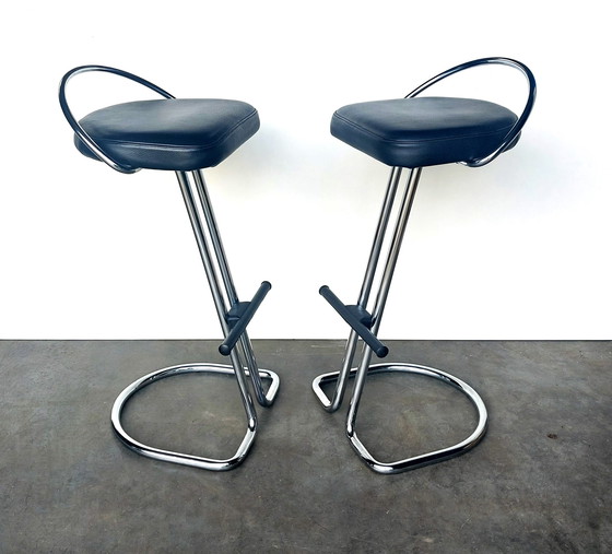 Image 1 of 2x Italian bar stool chrome