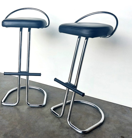 Image 1 of 2x Italian bar stool chrome