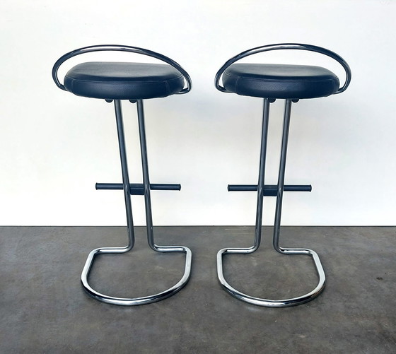 Image 1 of 2x Italian bar stool chrome