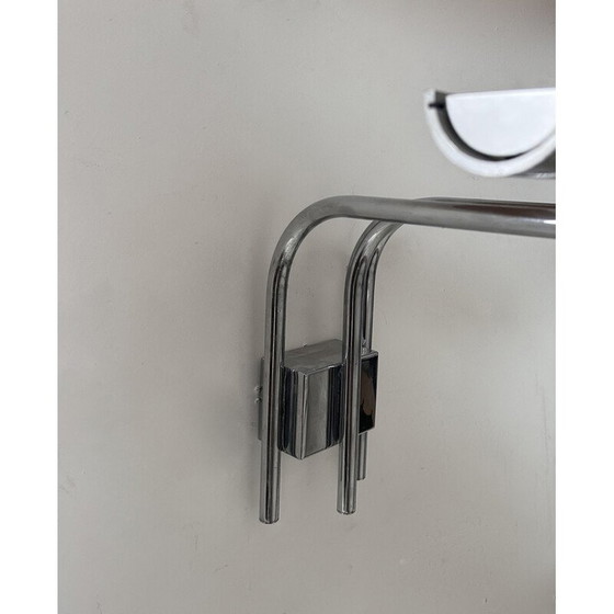 Image 1 of Pair of vintage chrome metal wall lights for Verre Lumière Studio, France 1970