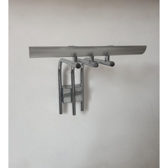 Image 1 of Pair of vintage chrome metal wall lights for Verre Lumière Studio, France 1970