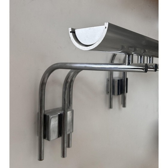 Image 1 of Pair of vintage chrome metal wall lights for Verre Lumière Studio, France 1970