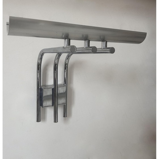 Image 1 of Pair of vintage chrome metal wall lights for Verre Lumière Studio, France 1970