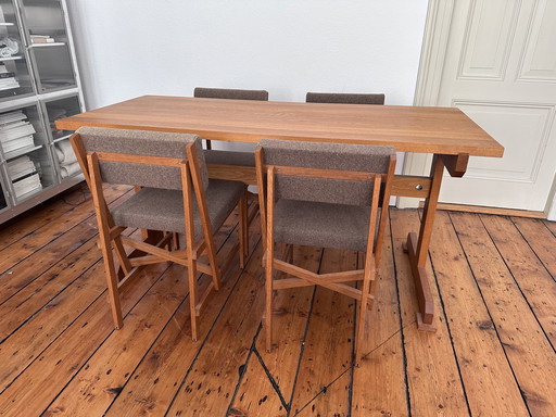 Piet Hein Eek Even-Thick-Even-Wide Table 144Cm + 4x Chairs