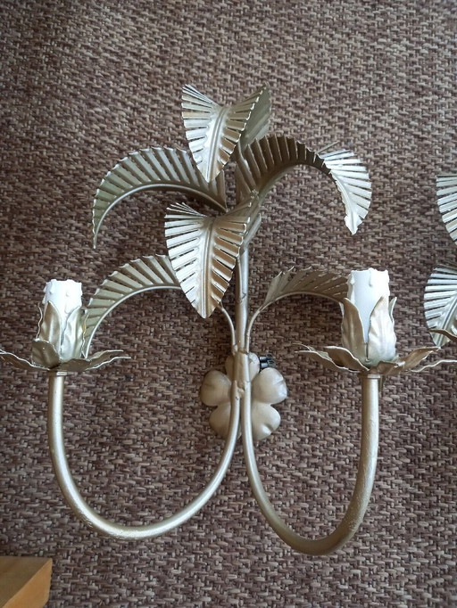 Pair Of Wall Sconces Xxe Palm Exotic Hollywood Regency