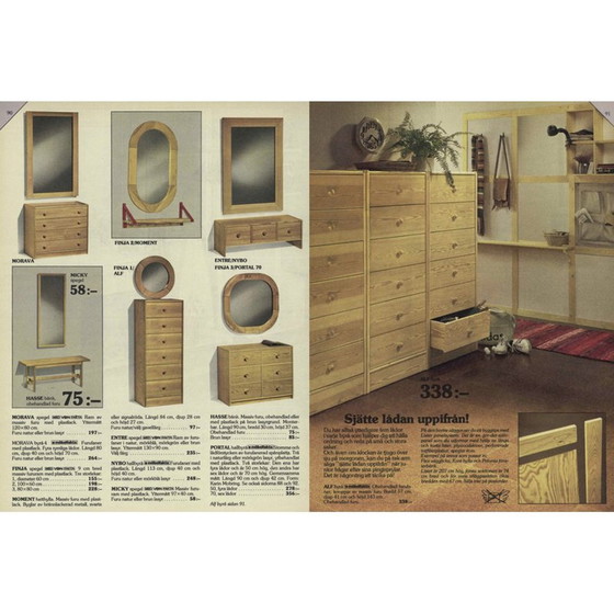 Image 1 of Vintage solid pine mirror for Ikea, 1978