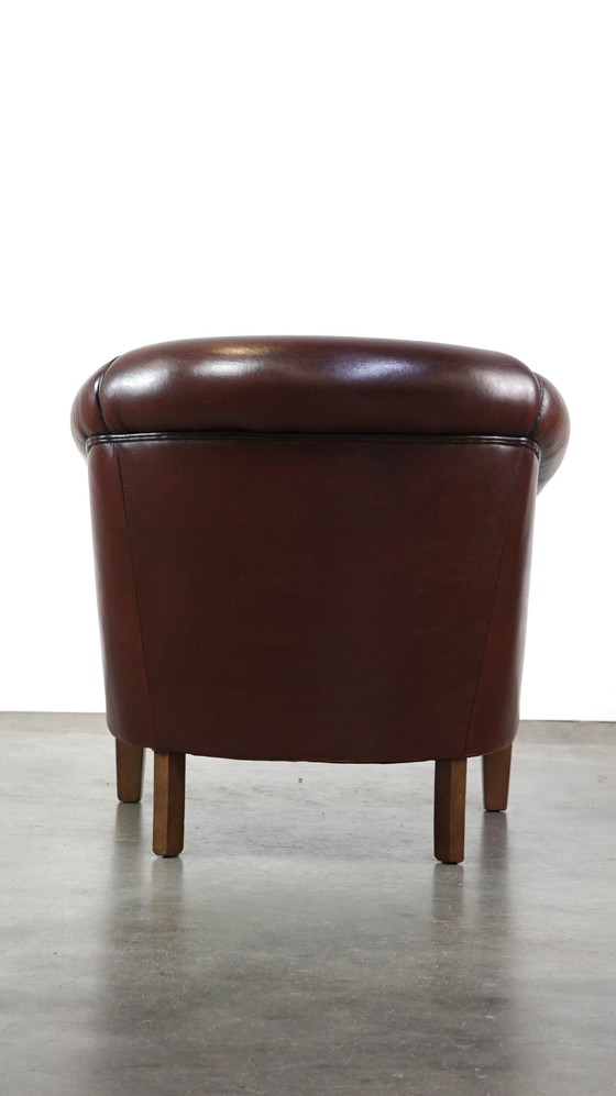 Image 1 of Sheepskin club chair with patina