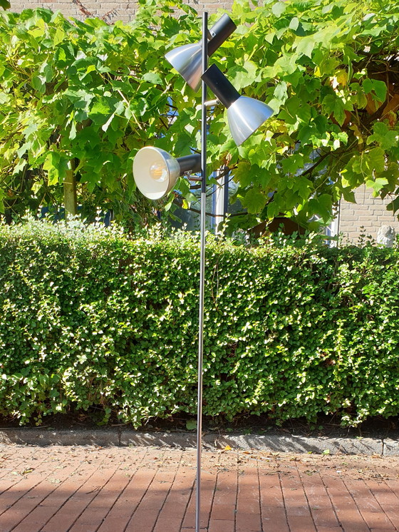 Image 1 of Vintage Silver black Floor Lamp