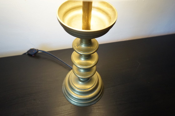 Image 1 of Art Nouveau Brass Empire Table Lamp