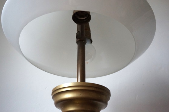 Image 1 of Art Nouveau Brass Empire Table Lamp