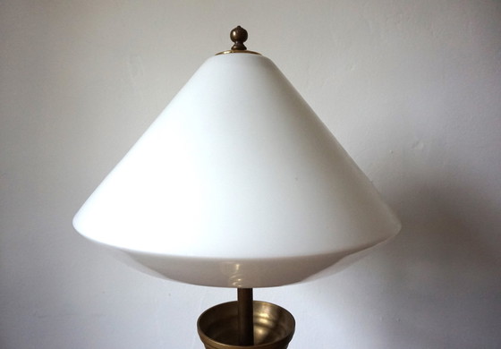 Image 1 of Art Nouveau Brass Empire Table Lamp