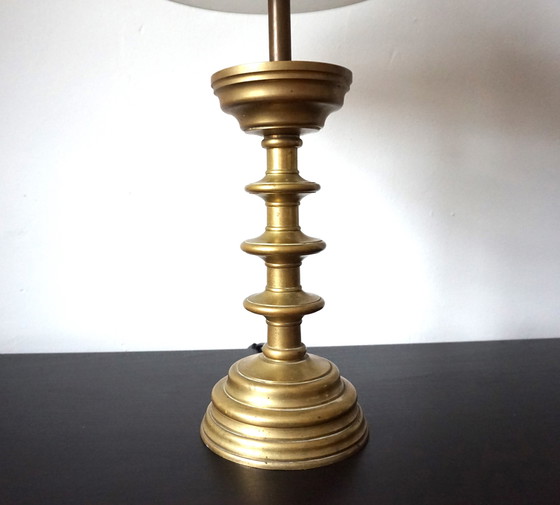 Image 1 of Art Nouveau Brass Empire Table Lamp