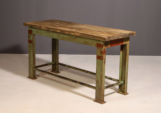 Image 1 of Industrial Iron Kitchen Table From The 1950S, Czechoslovakia