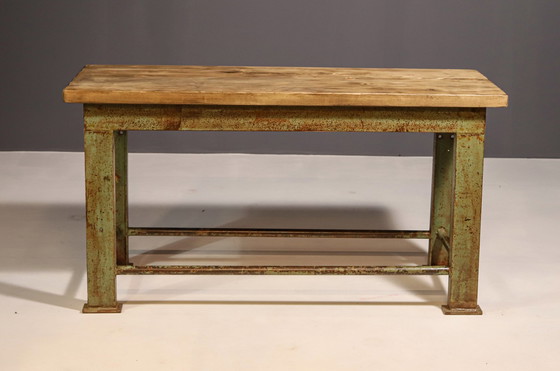 Image 1 of Industrial Iron Kitchen Table From The 1950S, Czechoslovakia