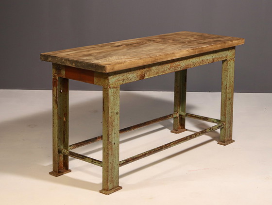 Image 1 of Industrial Iron Kitchen Table From The 1950S, Czechoslovakia