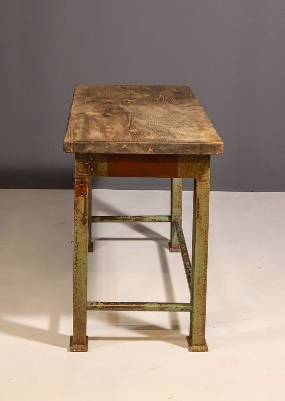 Image 1 of Industrial Iron Kitchen Table From The 1950S, Czechoslovakia