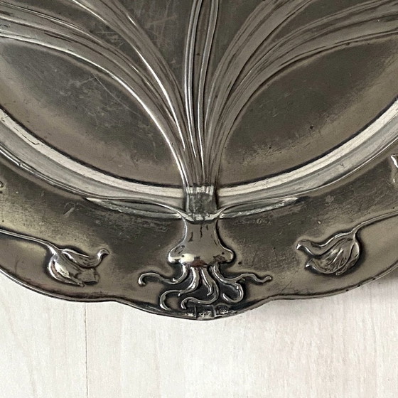 Image 1 of Art Nouveau 1900 Pewter Plate