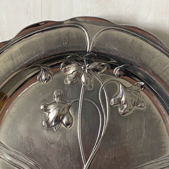 Image 1 of Art Nouveau 1900 Pewter Plate