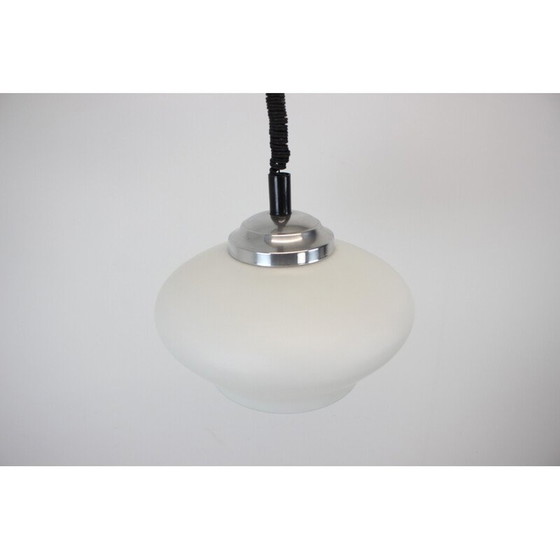 Image 1 of Lampada a sospensione regolabile in vetro e metallo, metà secolo, Cecoslovacchia, anni '70