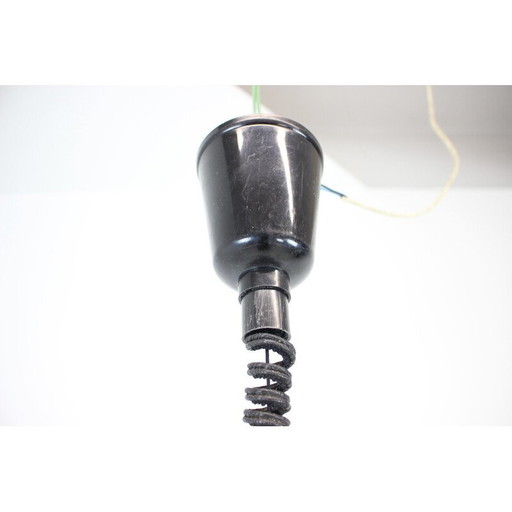 Mid-century adjustable glass and metal pendant lamp, Czechoslovakia 1970s