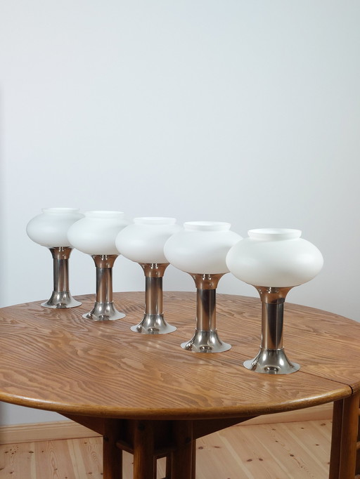 5 lampade da parete e da soffitto Narva Gdr, stile Space Age, Mid Century Vintage