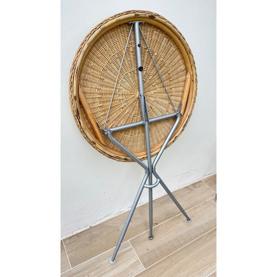 Image 1 of Vintage rattan folding table
