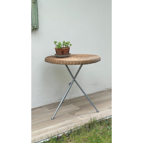 Image 1 of Vintage rattan folding table