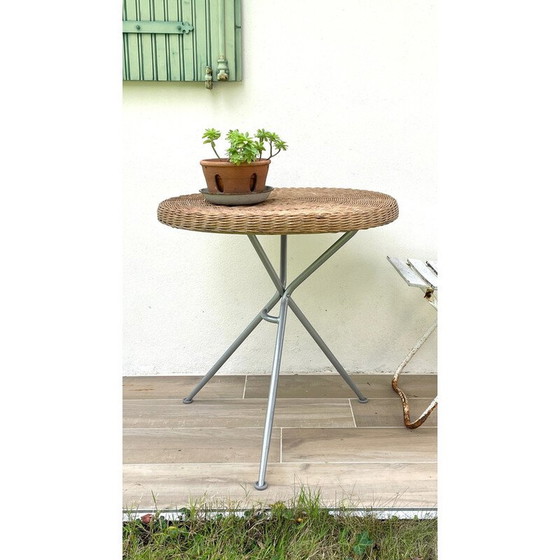 Image 1 of Vintage rattan folding table