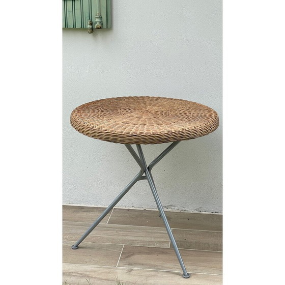 Image 1 of Vintage rattan folding table