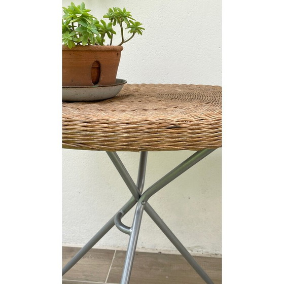 Image 1 of Vintage rattan folding table