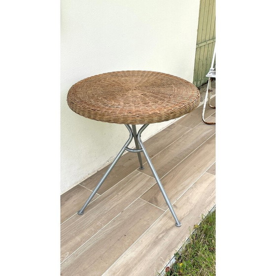 Image 1 of Vintage rattan folding table