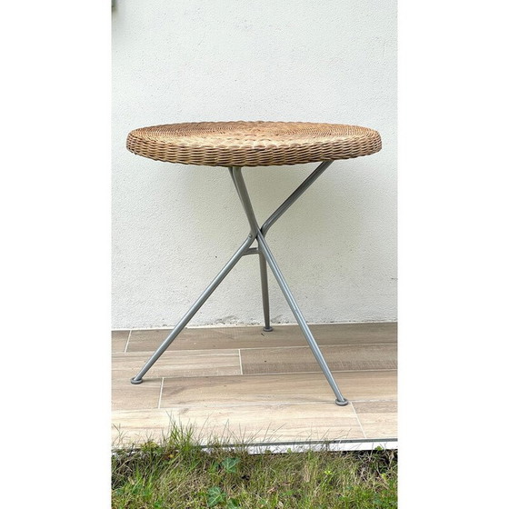 Image 1 of Vintage rattan folding table