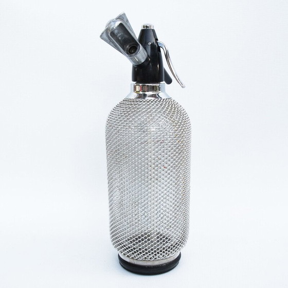 Image 1 of Vintage Merkuria siphon in steel braid, Czechoslovakia 1970
