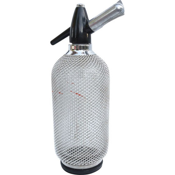 Image 1 of Vintage Merkuria siphon in steel braid, Czechoslovakia 1970