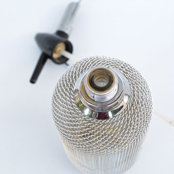 Image 1 of Vintage Merkuria siphon in steel braid, Czechoslovakia 1970