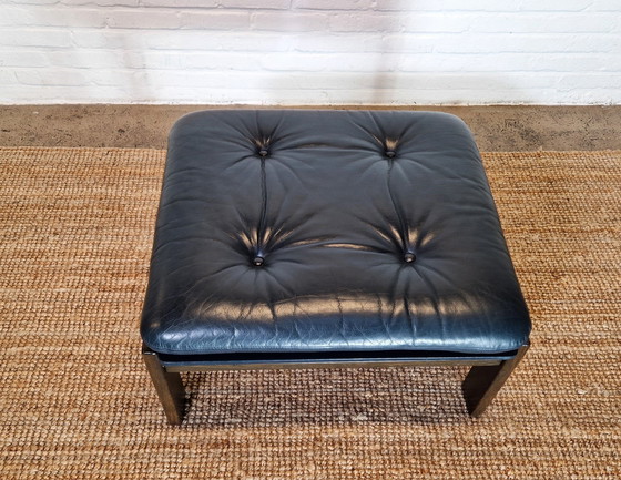 Image 1 of Ottoman Green Leather Adjustable, 1970