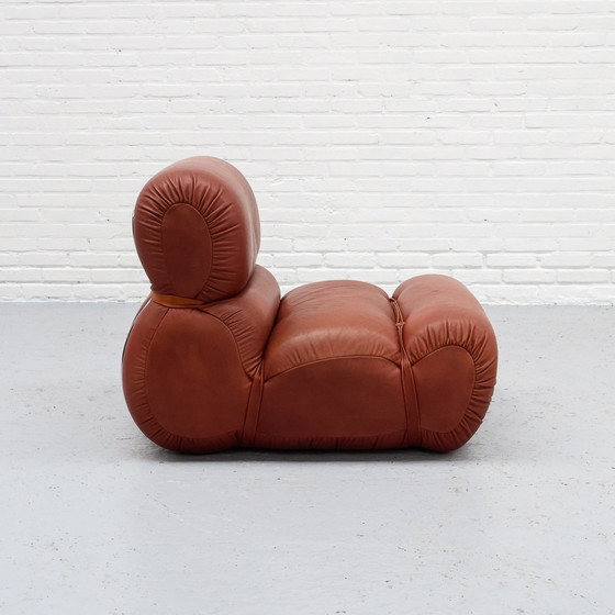 Image 1 of Leather Italian Lounge Armchair 70S