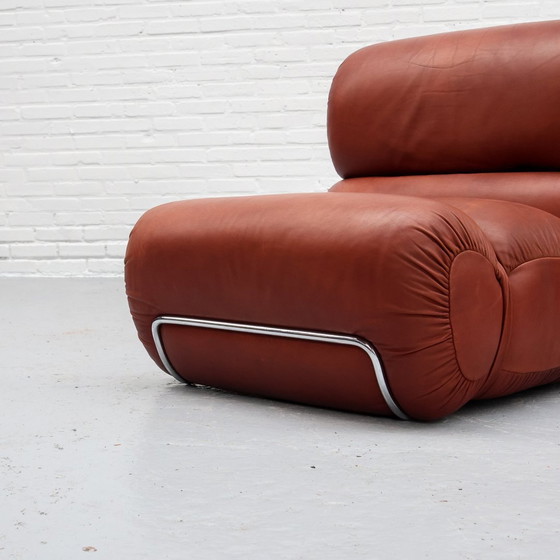 Image 1 of Leather Italian Lounge Armchair 70S