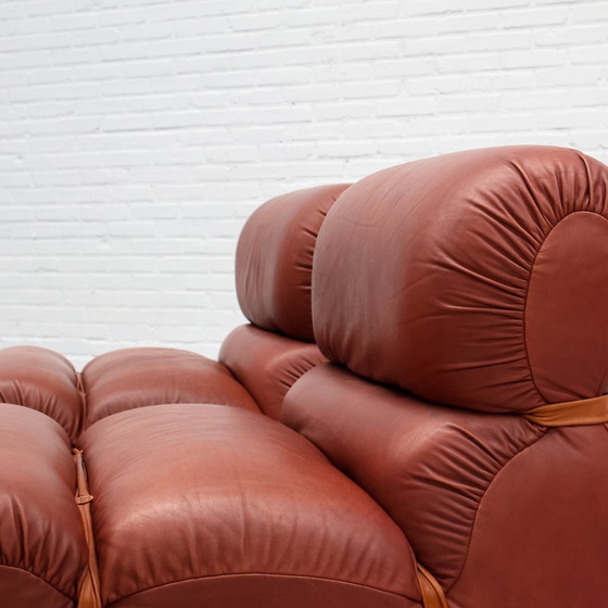 Image 1 of Leather Italian Lounge Armchair 70S