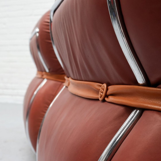 Image 1 of Leather Italian Lounge Armchair 70S