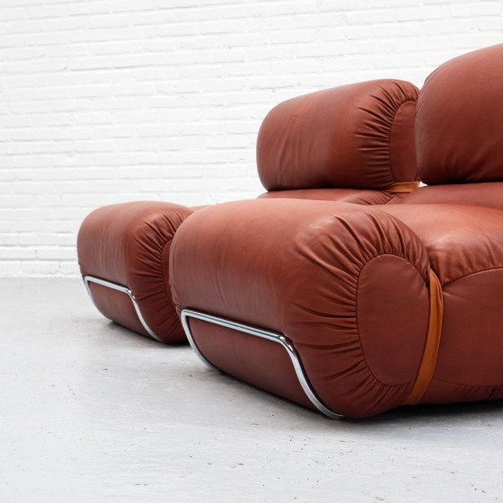 Image 1 of Leather Italian Lounge Armchair 70S